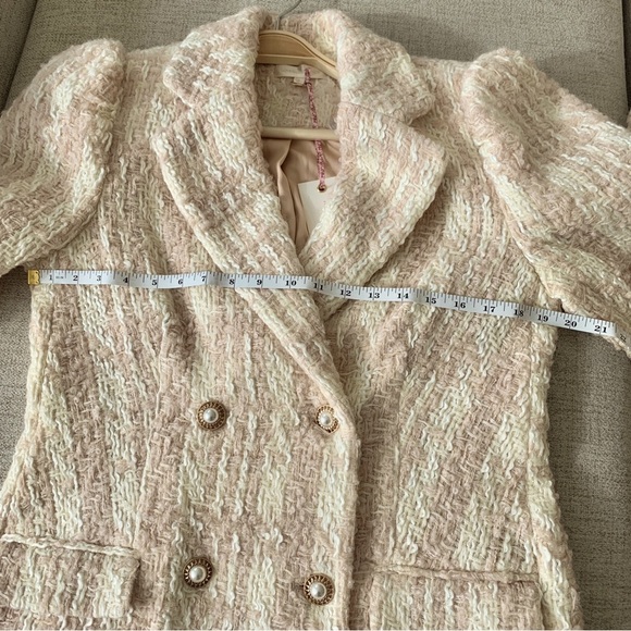 [🌟 PRICE FIRM] LoveShackFancy Plaid Tweed Pearl Button Long Trench Coat - Picture 14 of 16